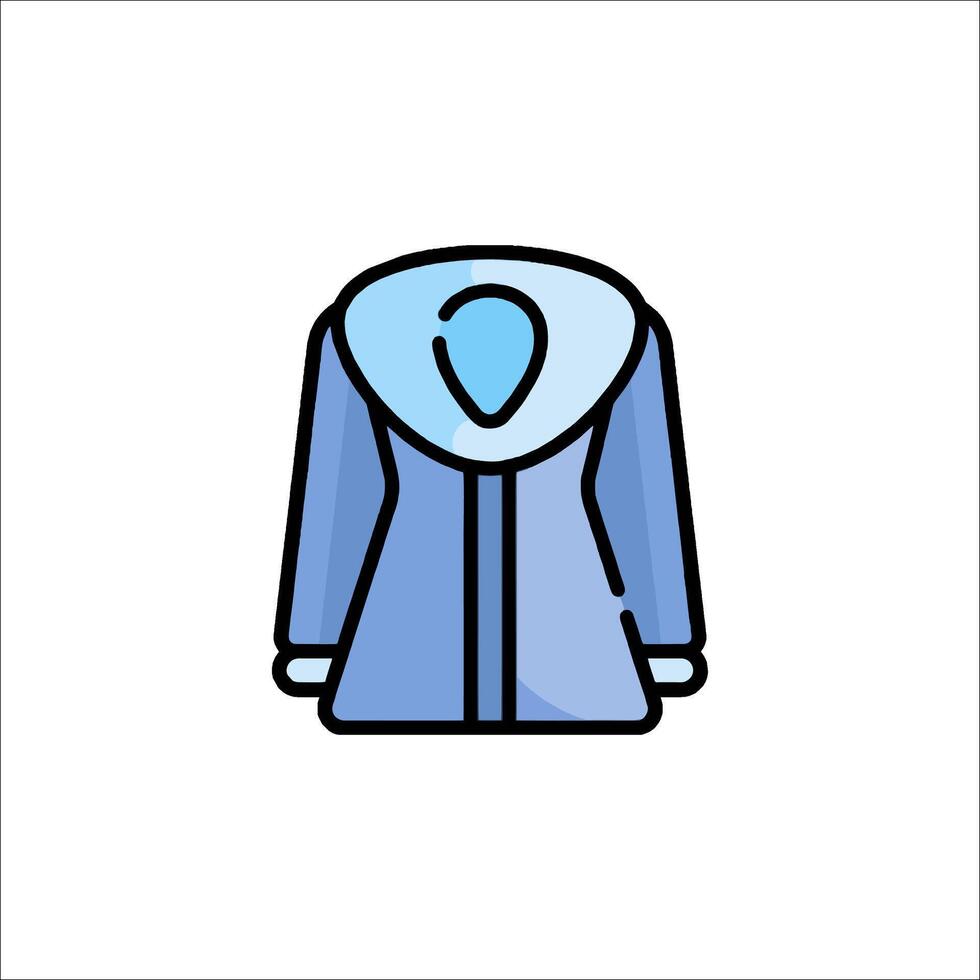 A blue coat with a hood on it vector