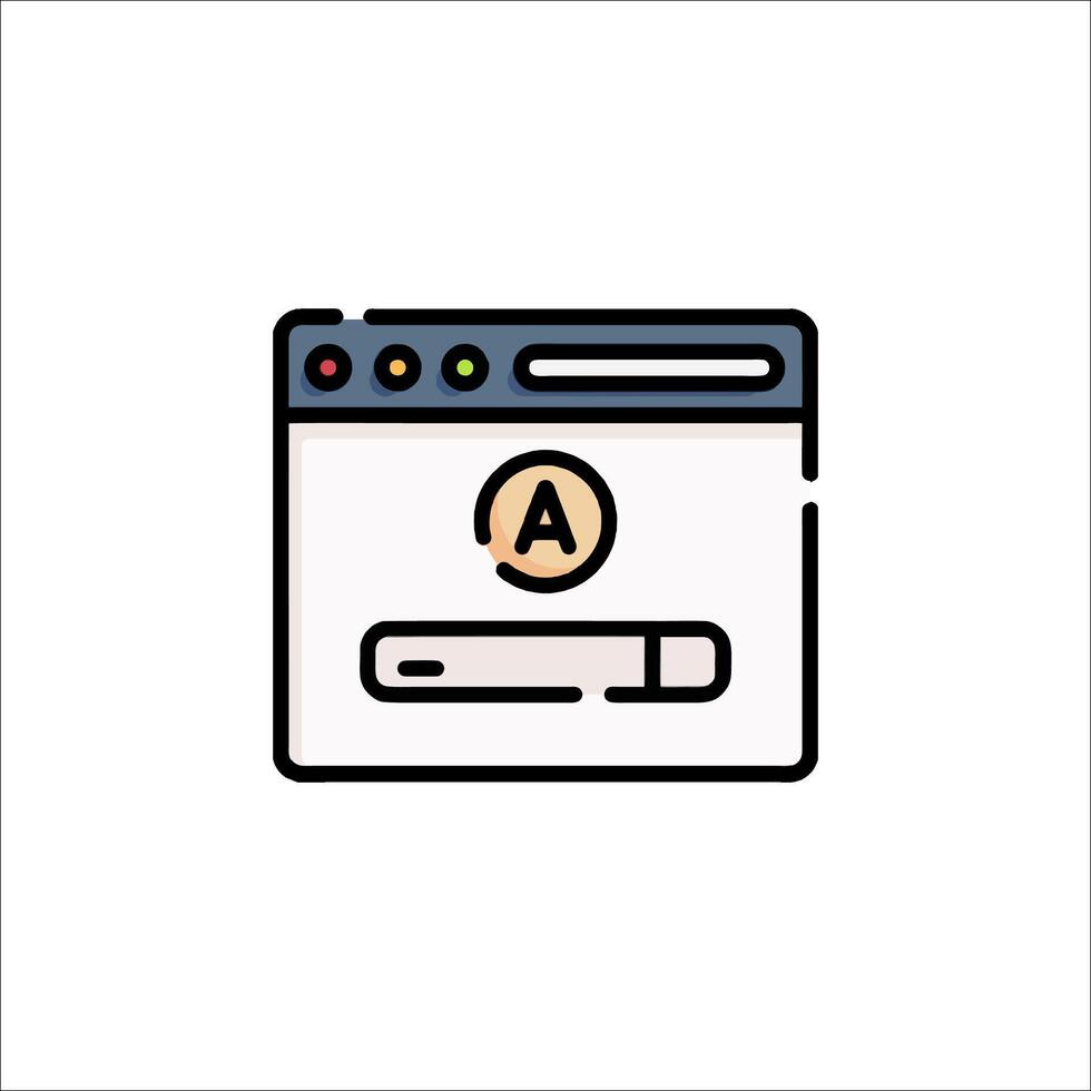 A browser icon with a letter a on it vector