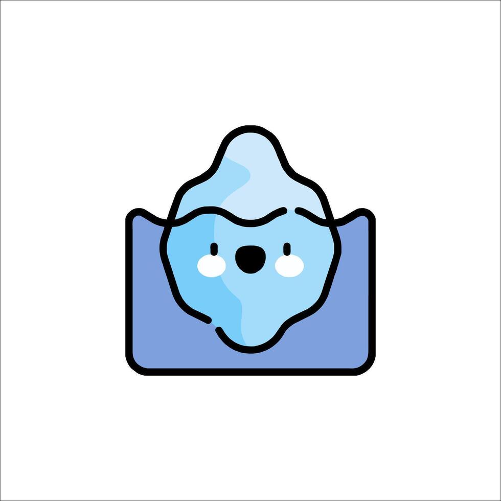A blue ice cube with a face on it vector
