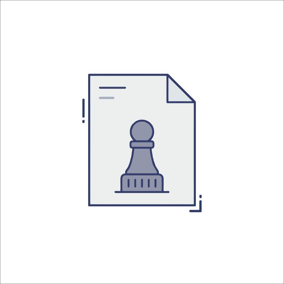 A chess piece on a paper document vector
