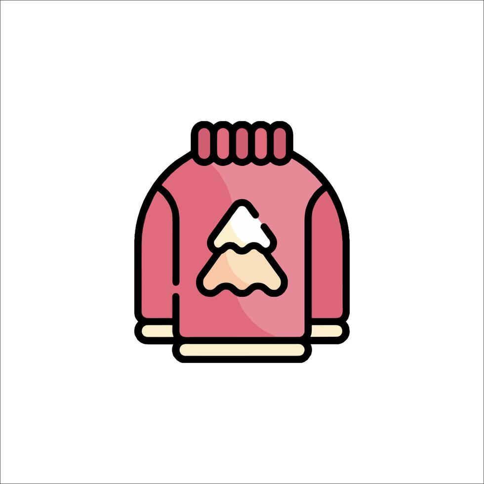 A pink sweater with a christmas tree on it vector