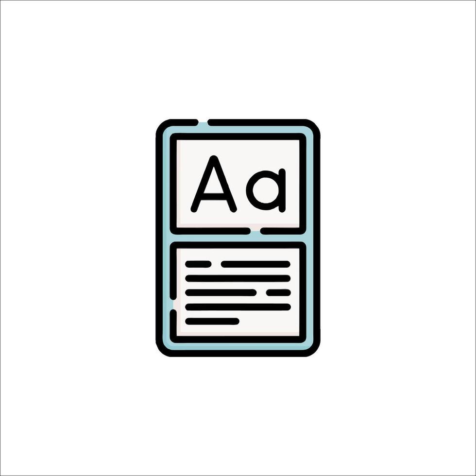A document icon with a blue outline vector