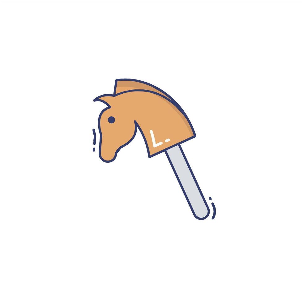 A horse head on a stick icon vector