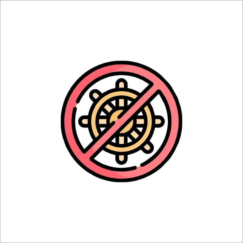 No wheel icon illustration vector