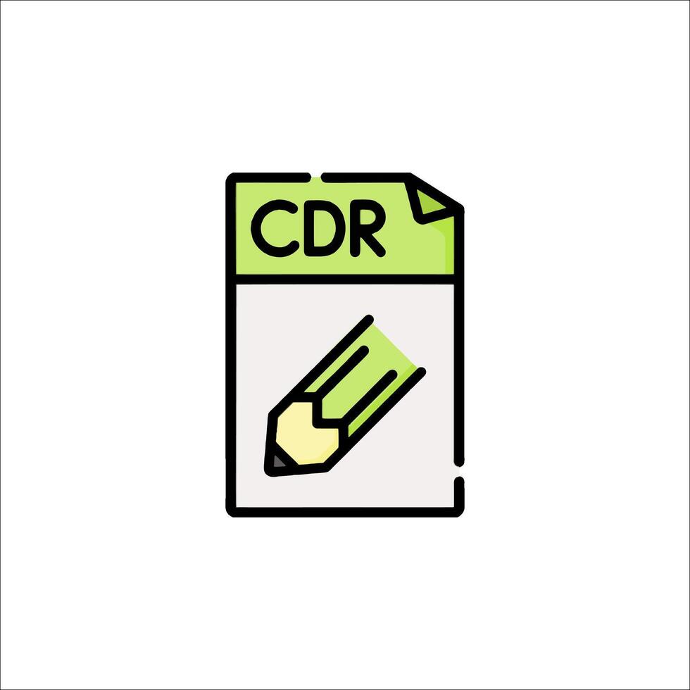 A green and white document with the word cdr vector