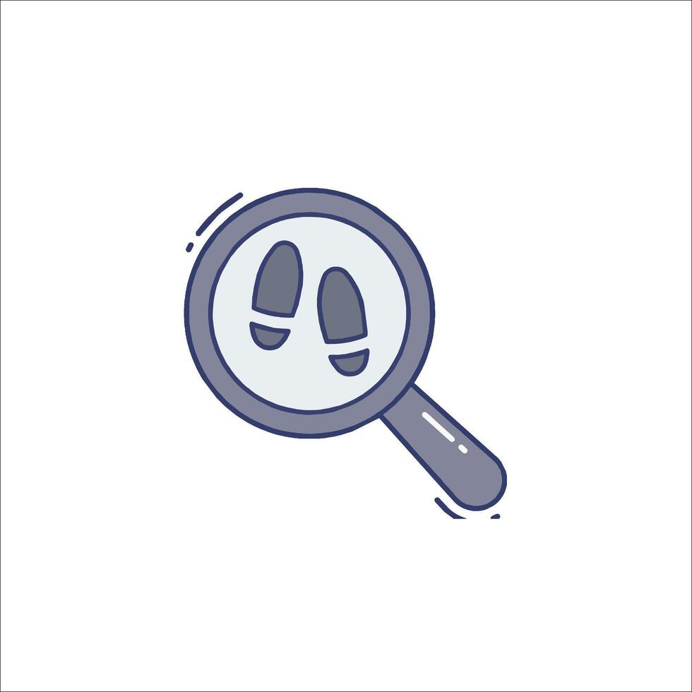 Magnifying glass icon with footprints vector