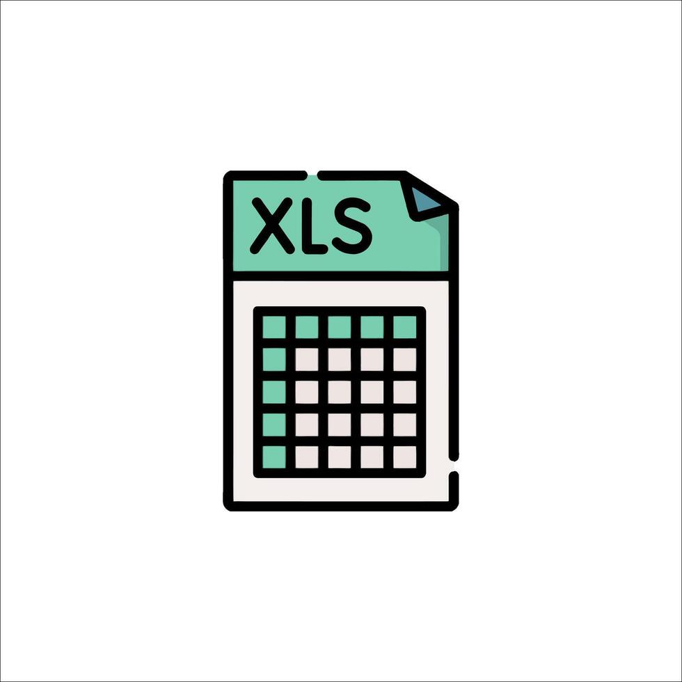 Xls spreadsheet icon illustration vector