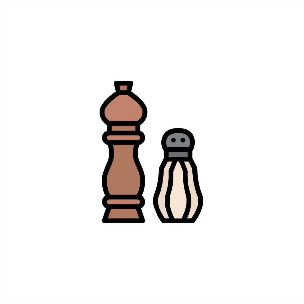 A salt shaker and pepper mill icon vector