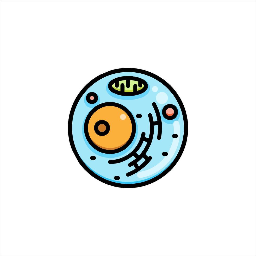 A cartoon alien in a sphere with a blue and orange eye vector