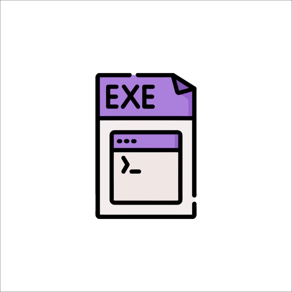 A file with the word exe on it vector