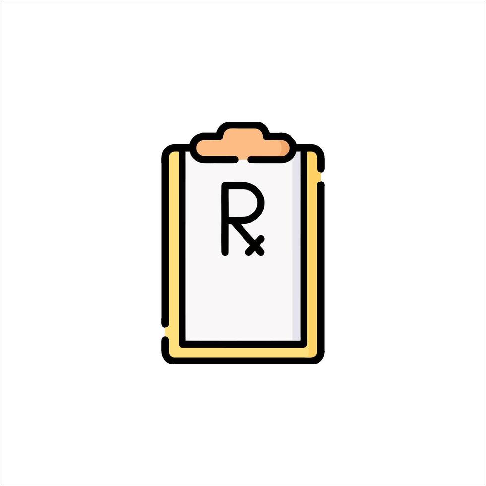 A clipboard with the rx symbol on it vector