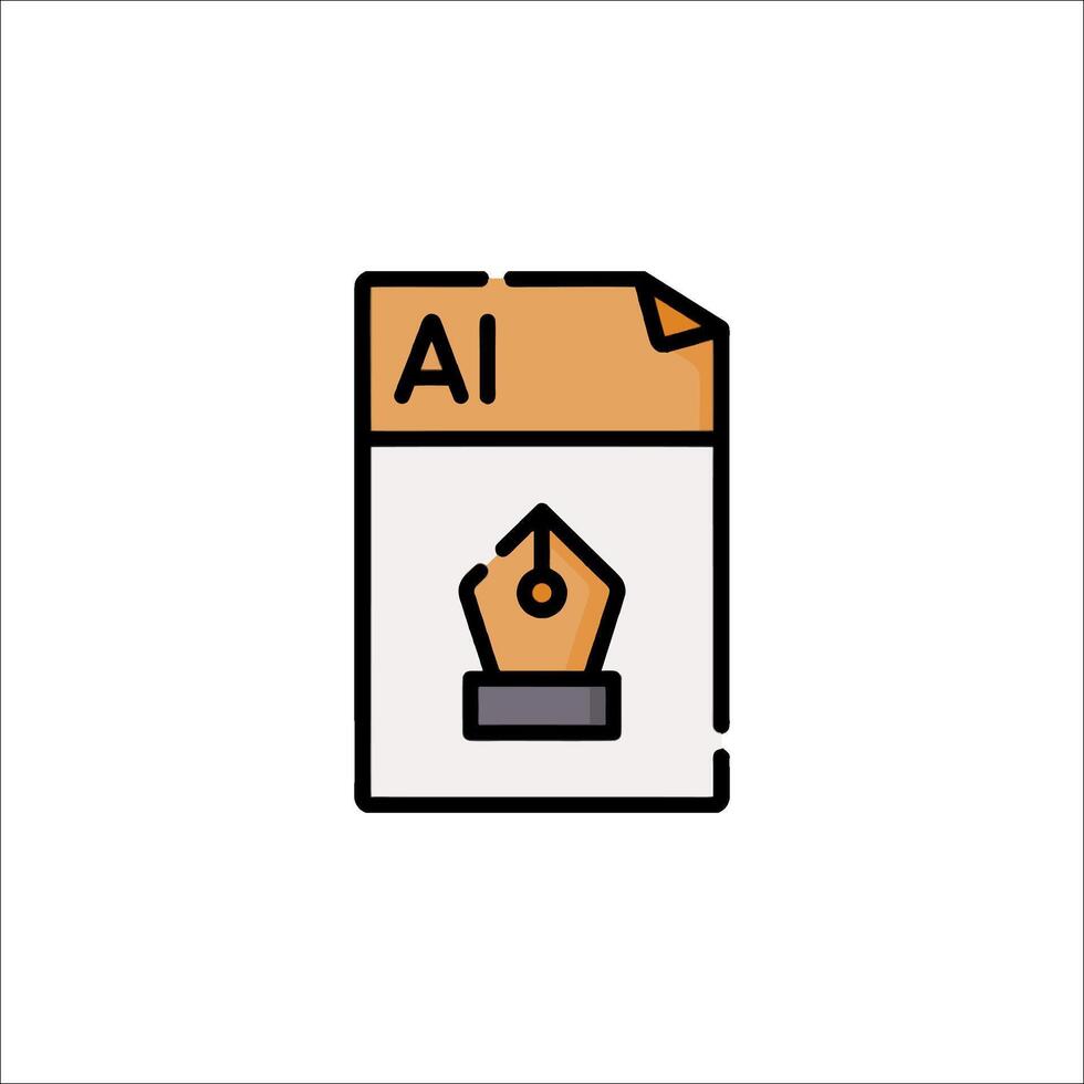 A file with an ai icon on it vector