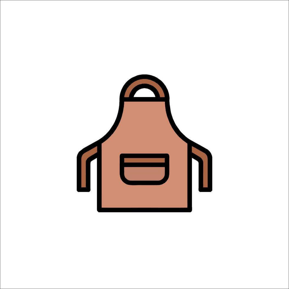 A brown apron icon on a white background vector