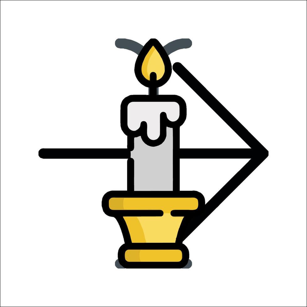 A candle with an arrow pointing to it vector