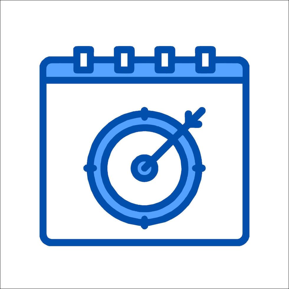 A calendar icon with a clock and a target vector