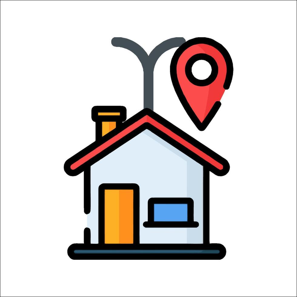 Home location icon illustration vector