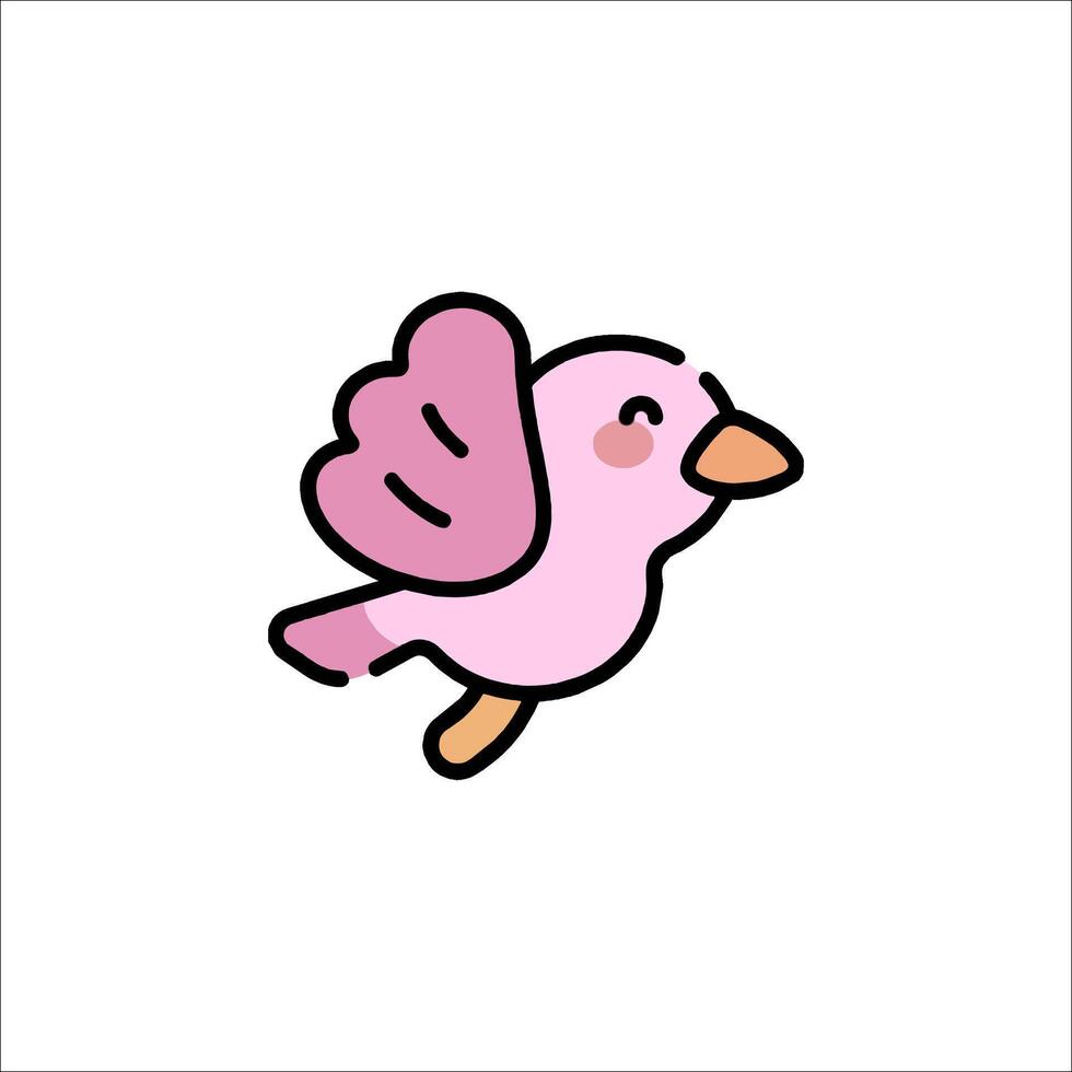 A cute little bird flying in the air vector