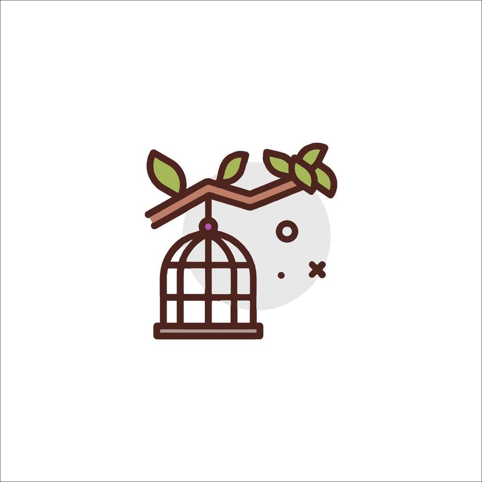 Bird cage icon illustration vector