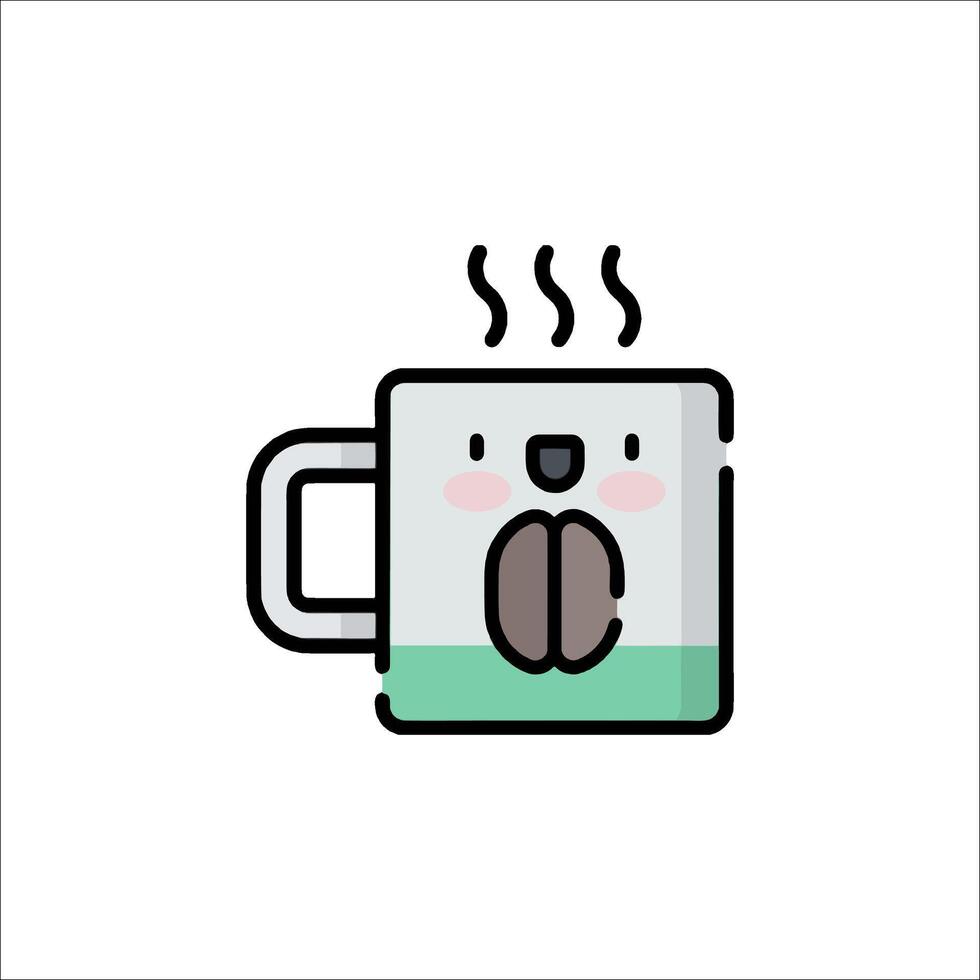 A coffee cup with a bear face on it vector