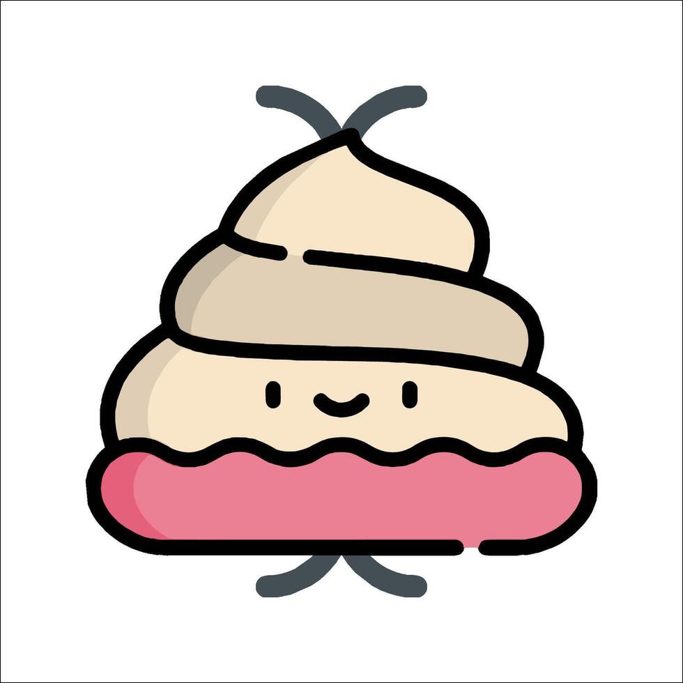 A cartoon ice cream cone with a pink top vector