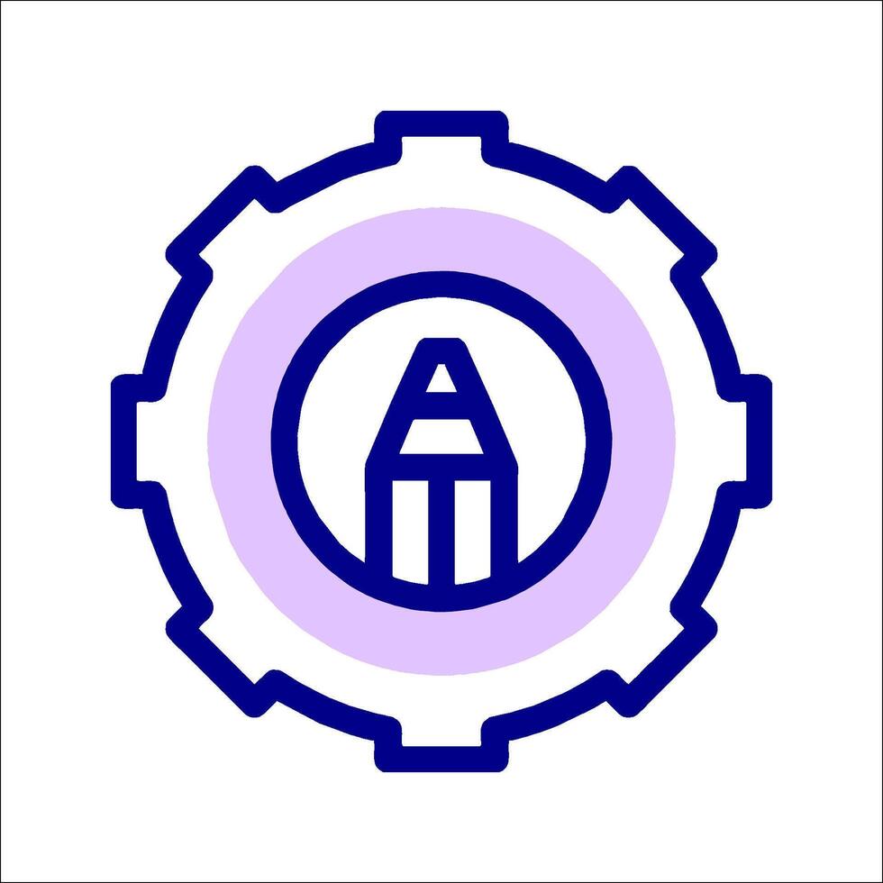 A gear wheel with the letter a in the center vector