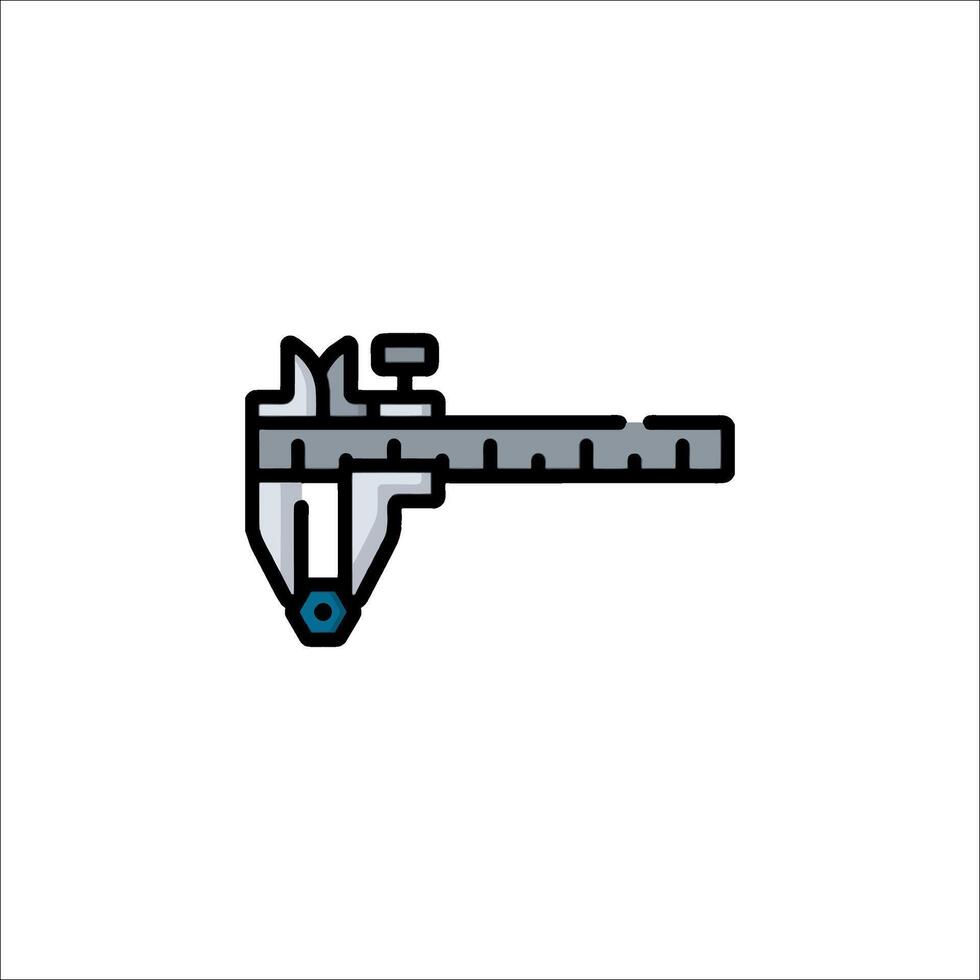 A blue and white icon of a tool vector