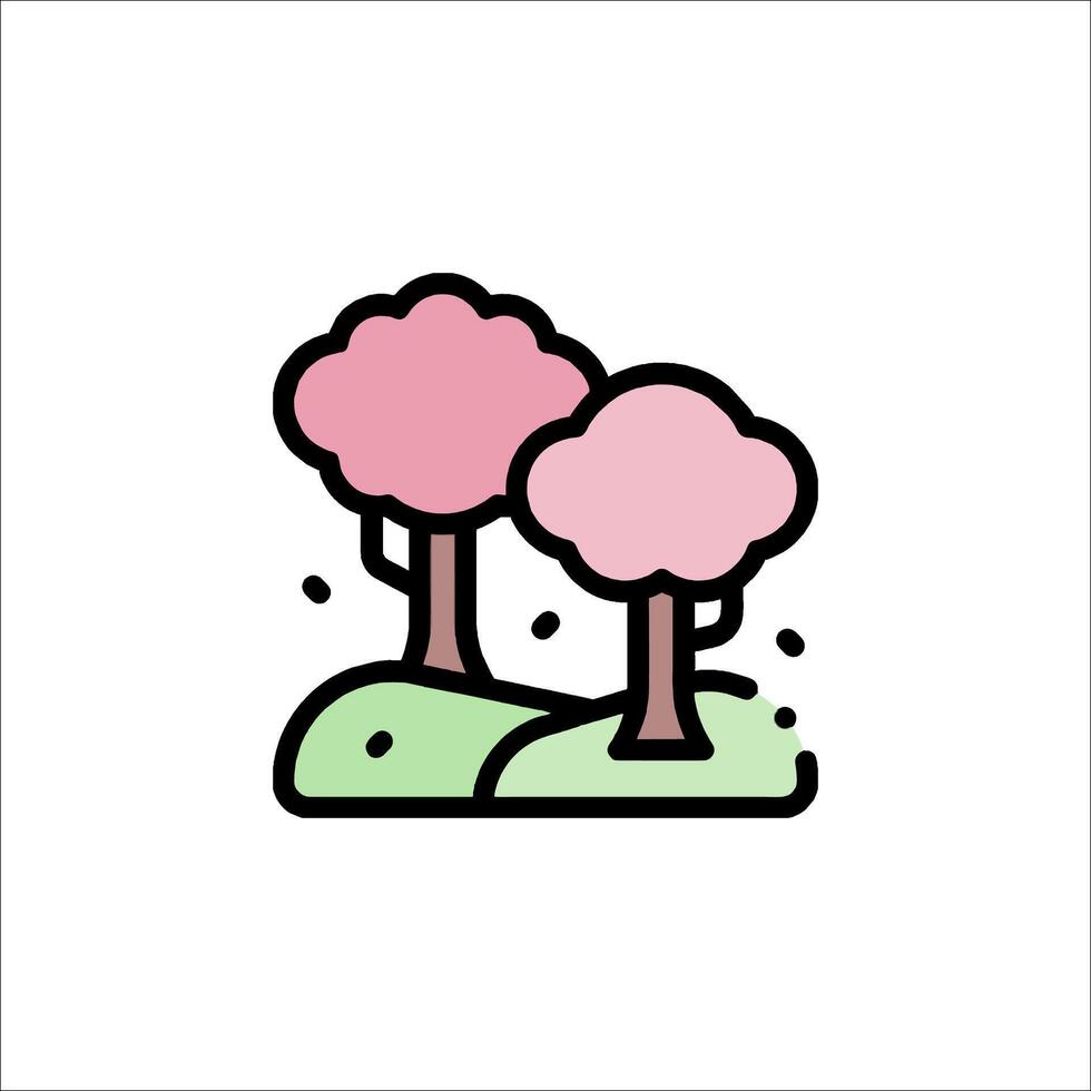 Two trees in the forest icon vector