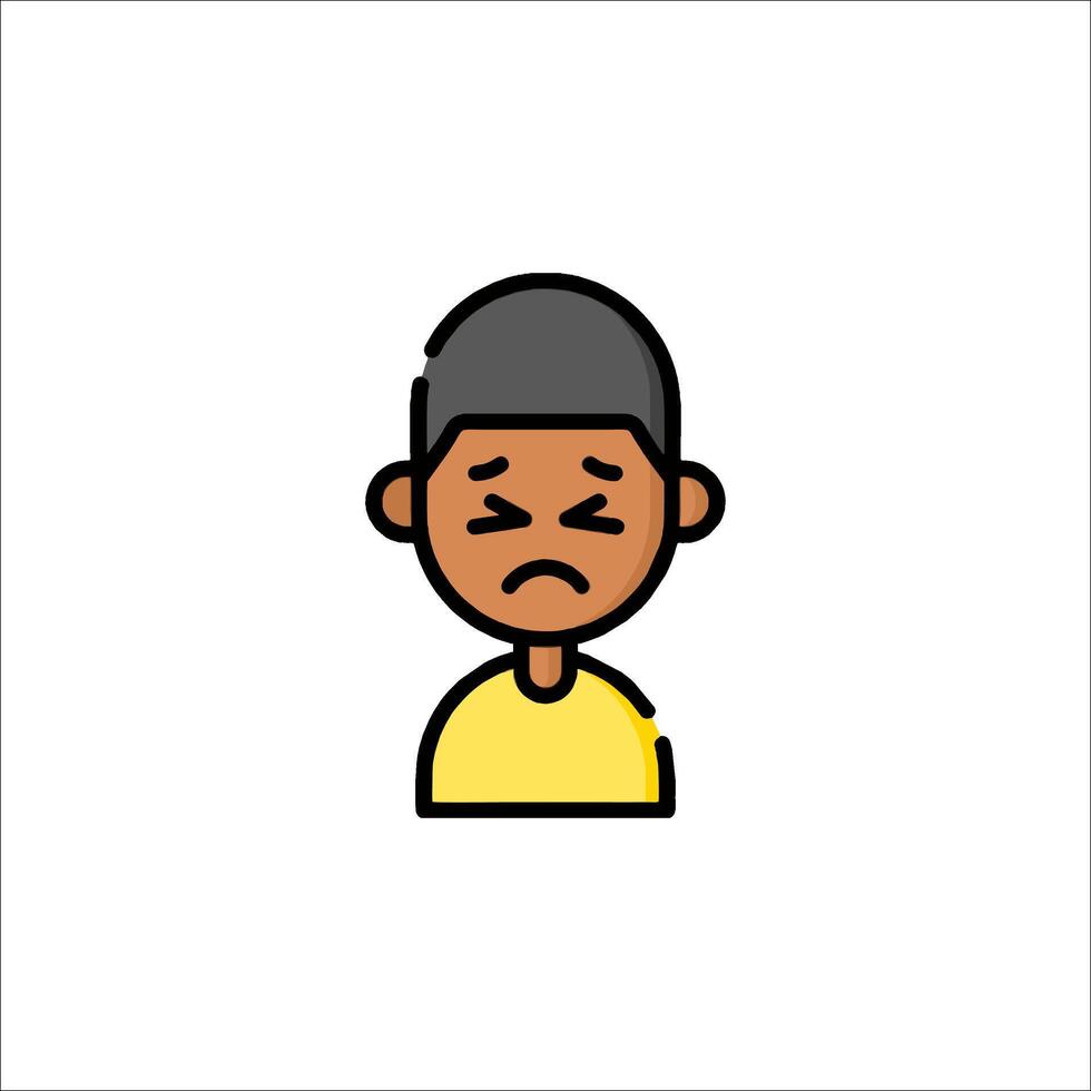 A man with a sad face icon vector