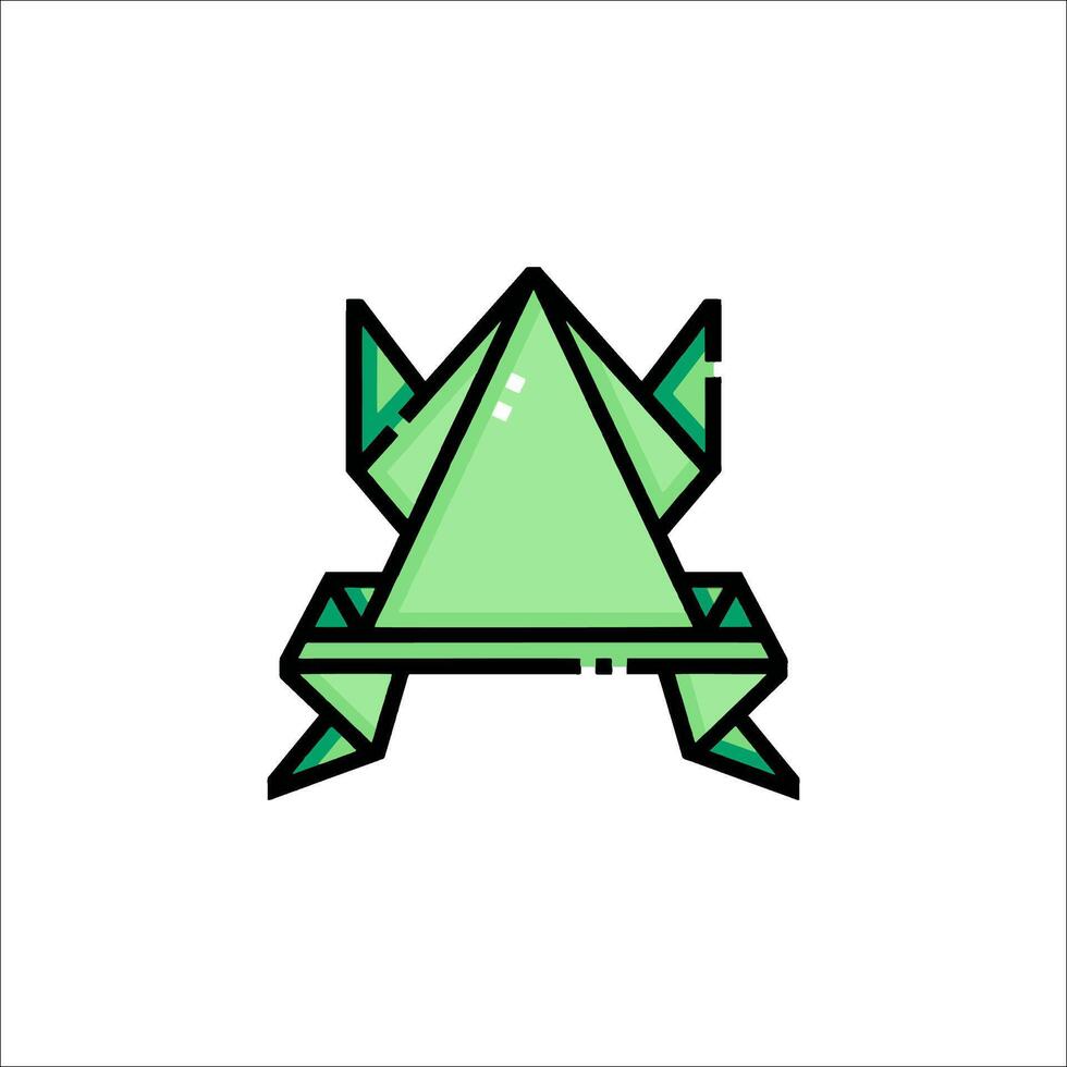 A green frog with a triangle on it vector