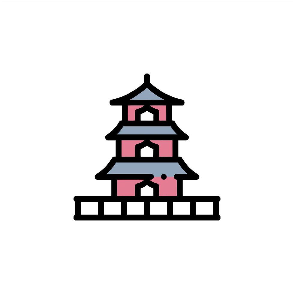 A japanese pagoda icon vector