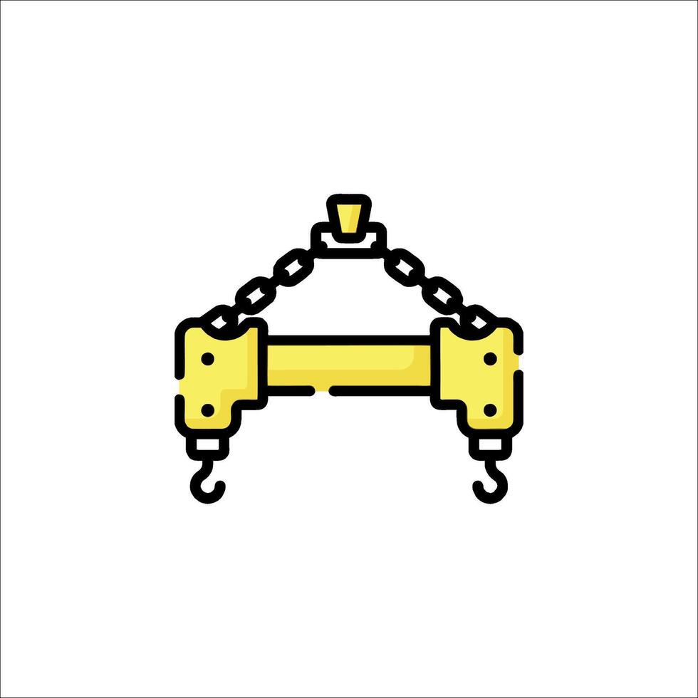 A yellow crane with chains on it vector