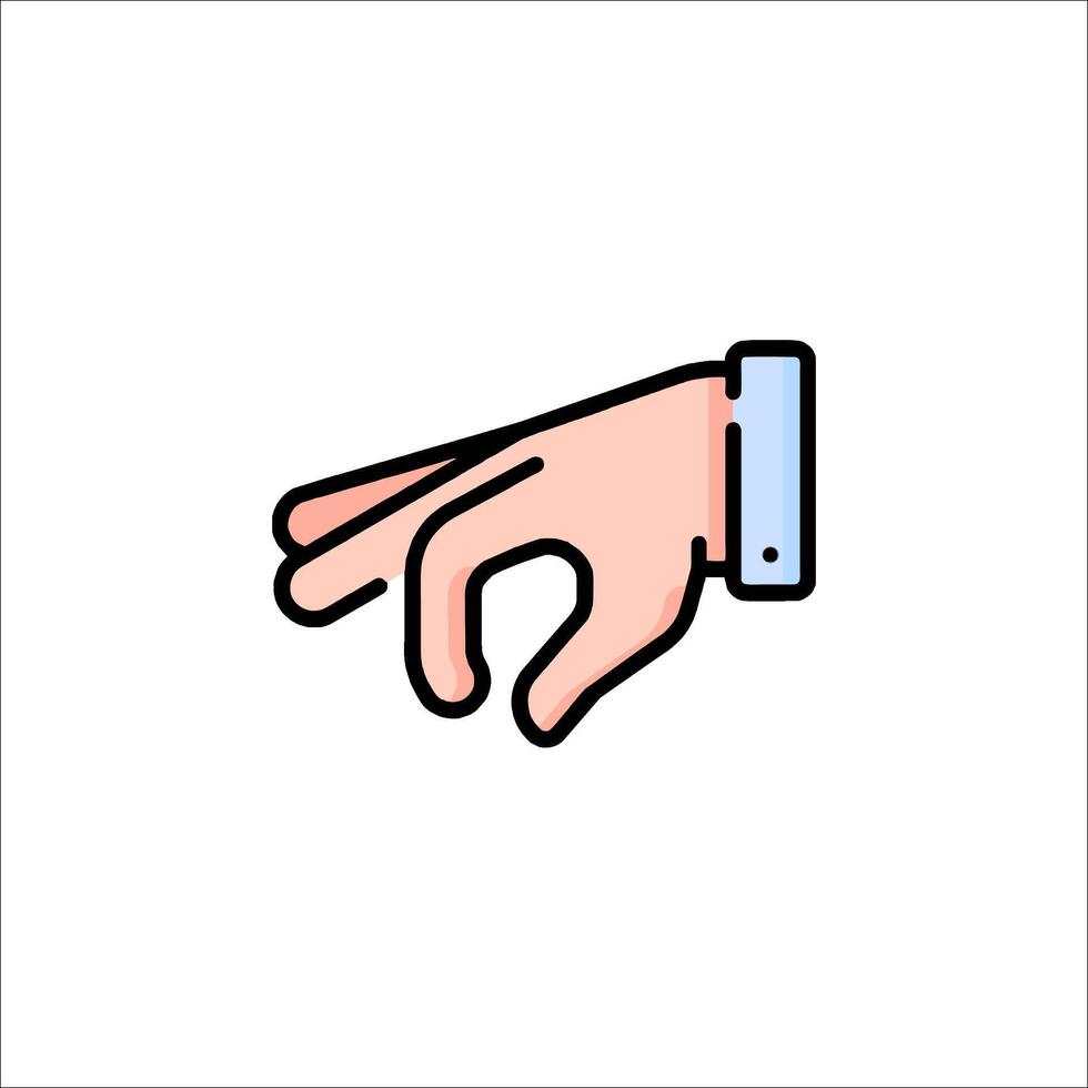 A hand pointing at something on a white background vector