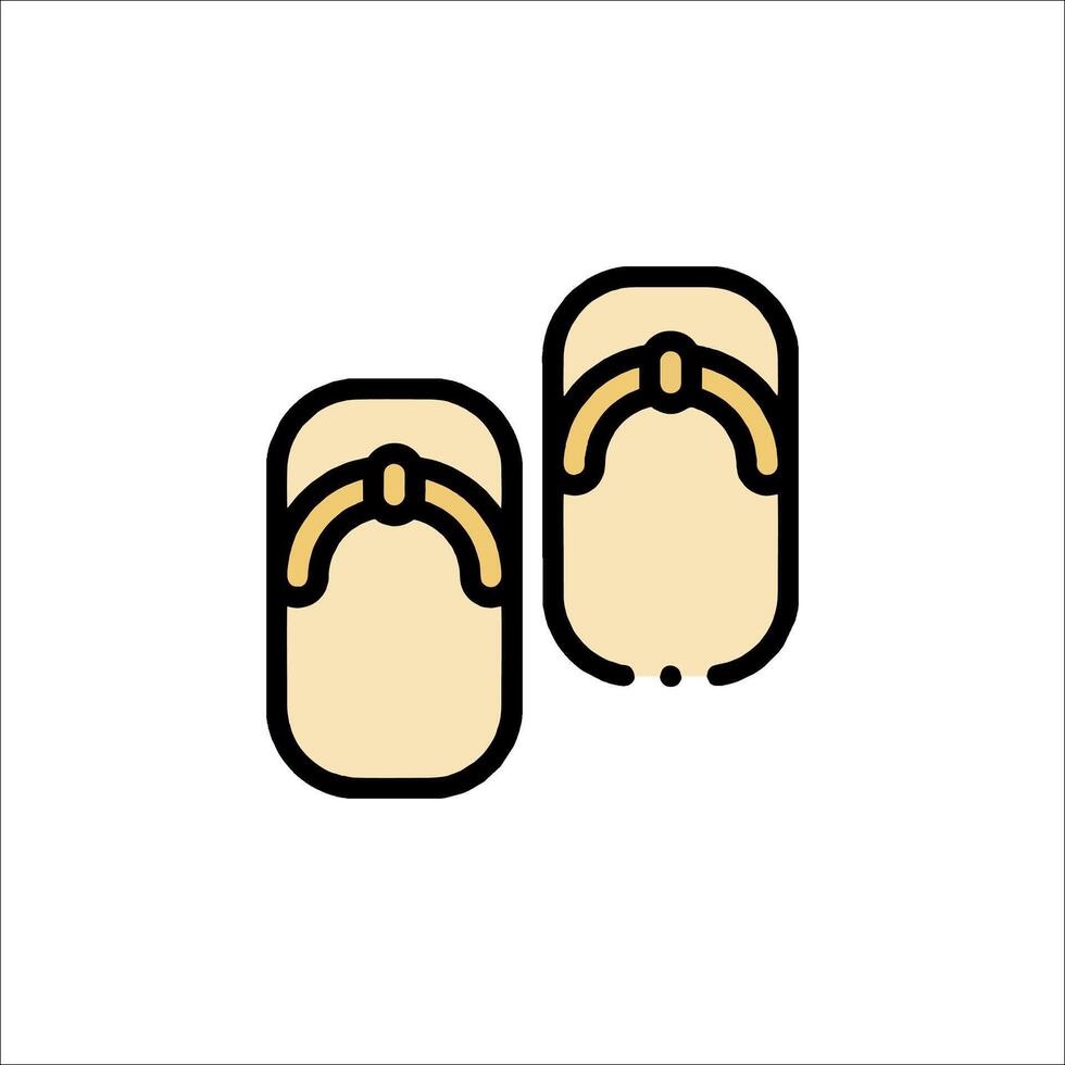 Two flip flops on a white background vector