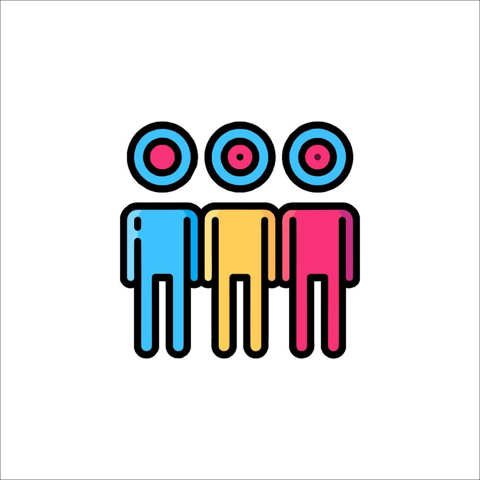 Three people with a target on their heads vector