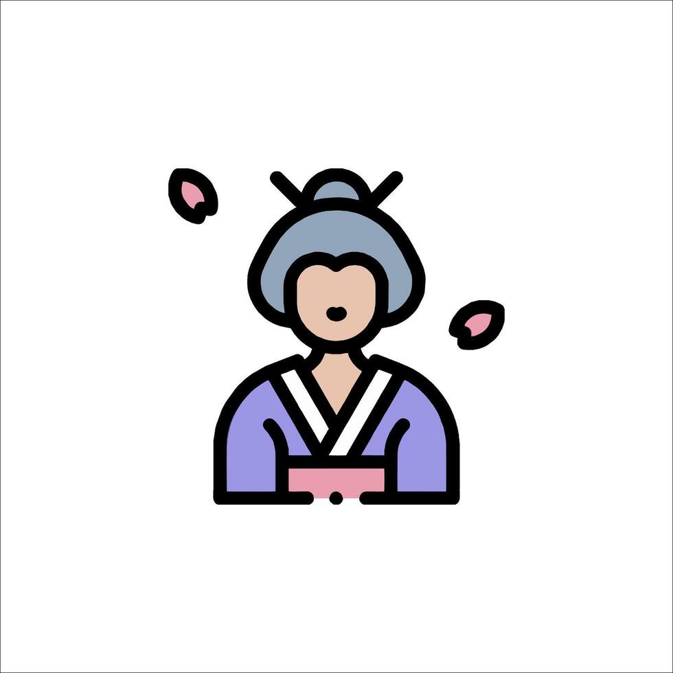 A woman in a traditional japanese outfit vector