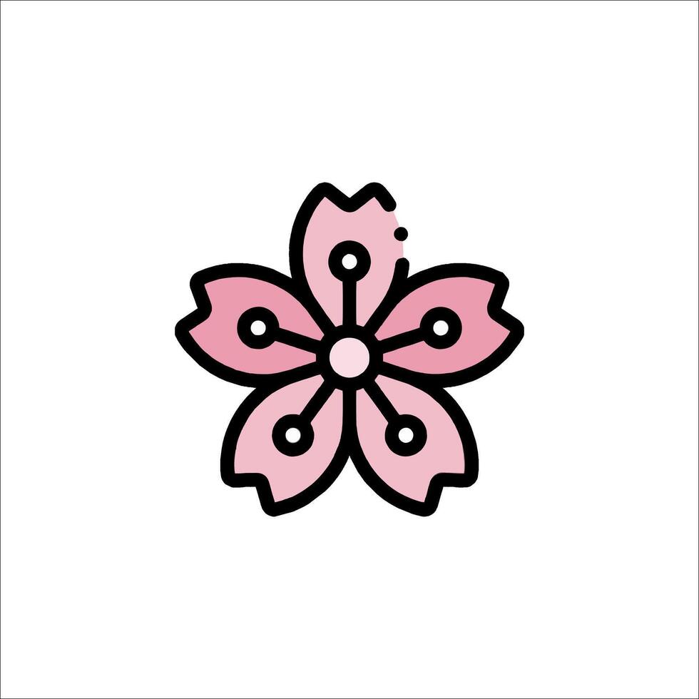 A pink flower icon on a white background vector