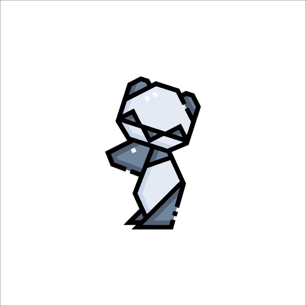 A cartoon bear with a black and white face vector