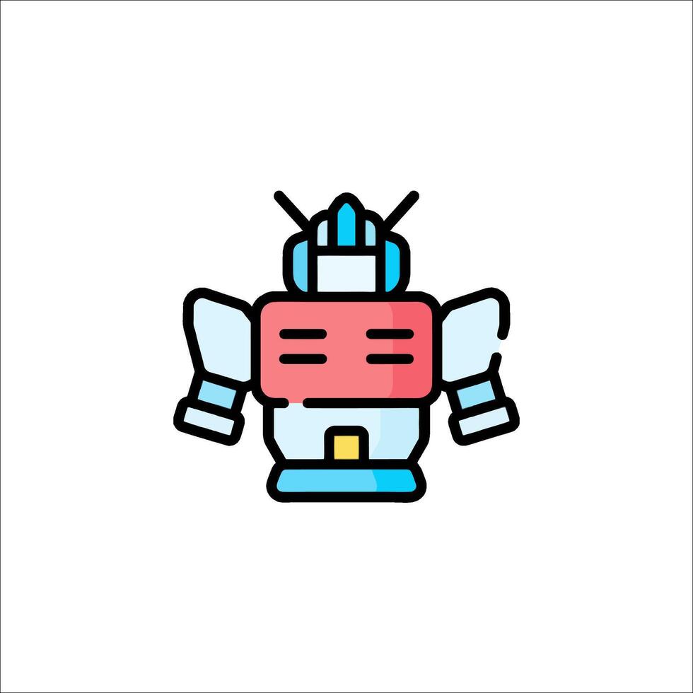 A robot icon with a red and blue color scheme vector