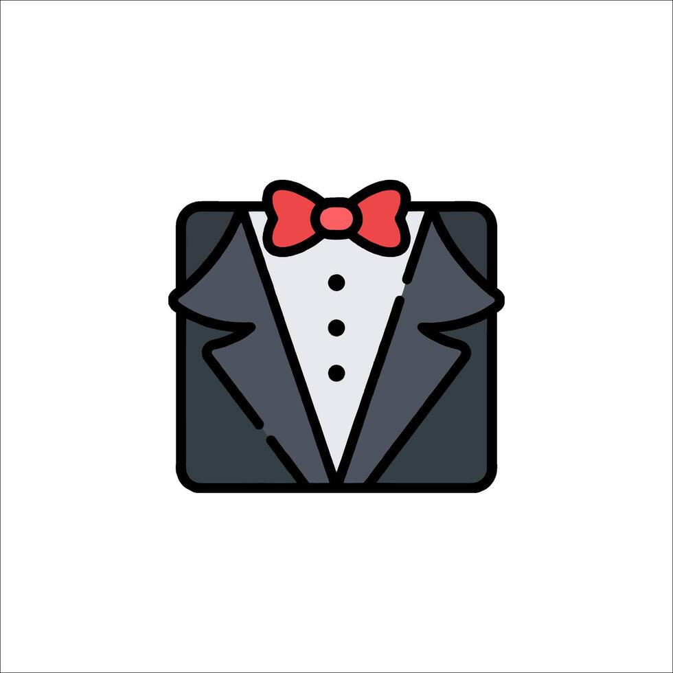 A tuxedo with a bow tie on it vector
