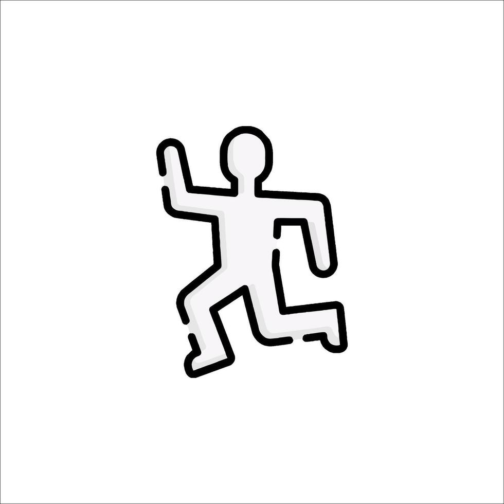 A man running in a straight line on a white background vector