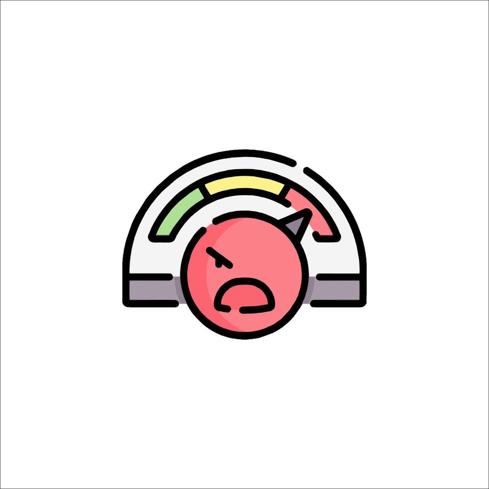 A red angry face on a meter vector