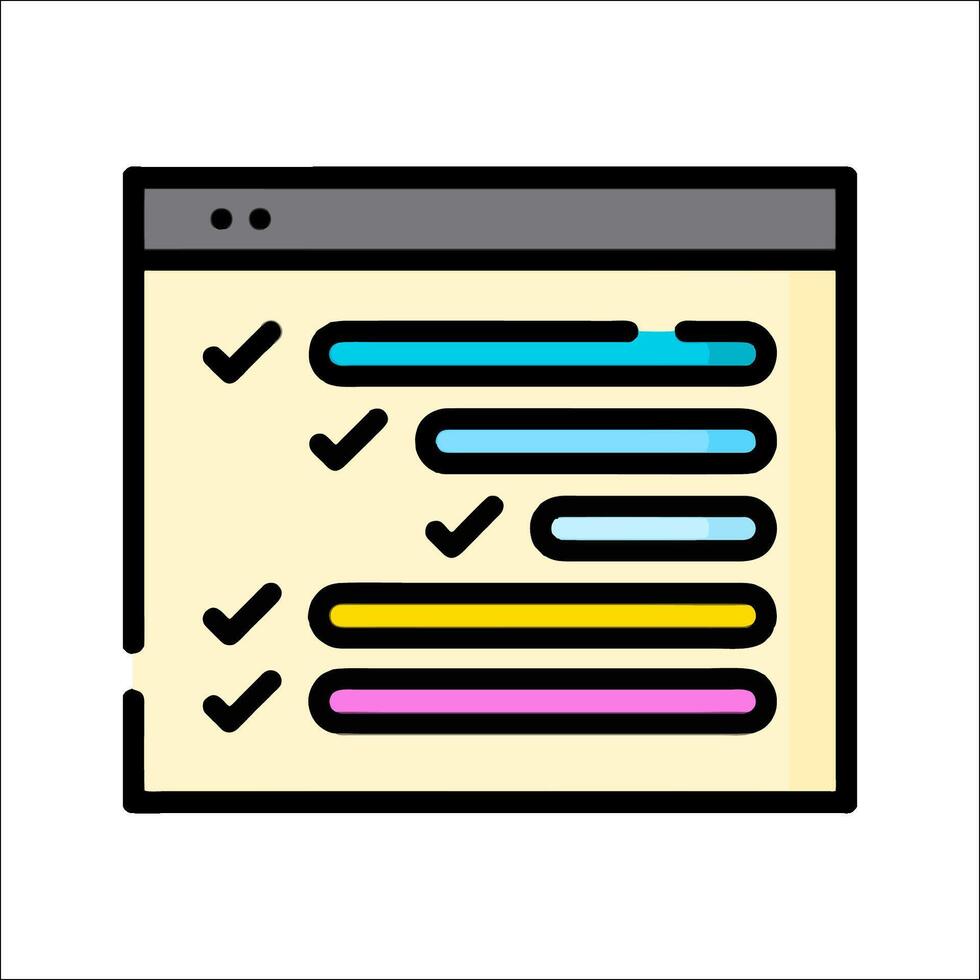 A checklist icon with a check box on it vector