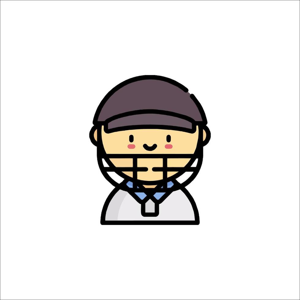 Cricket player icon illustration vector