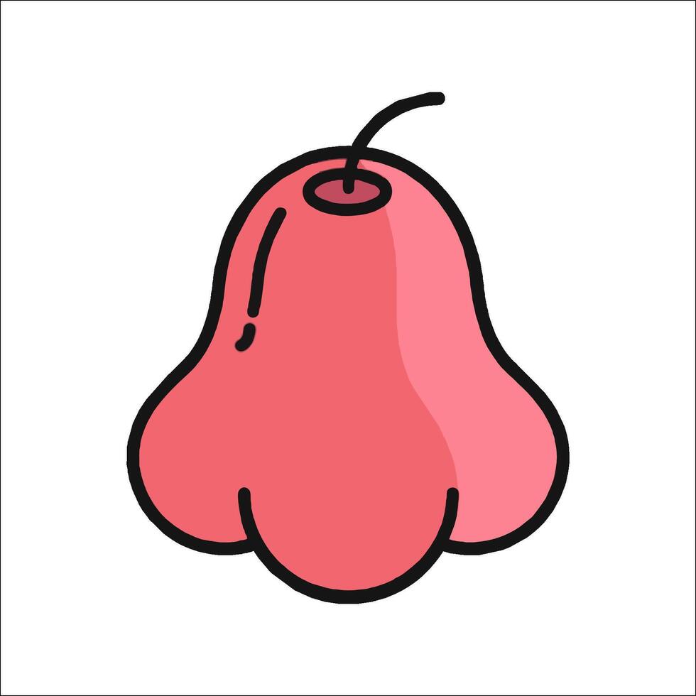A red pear on a white background vector