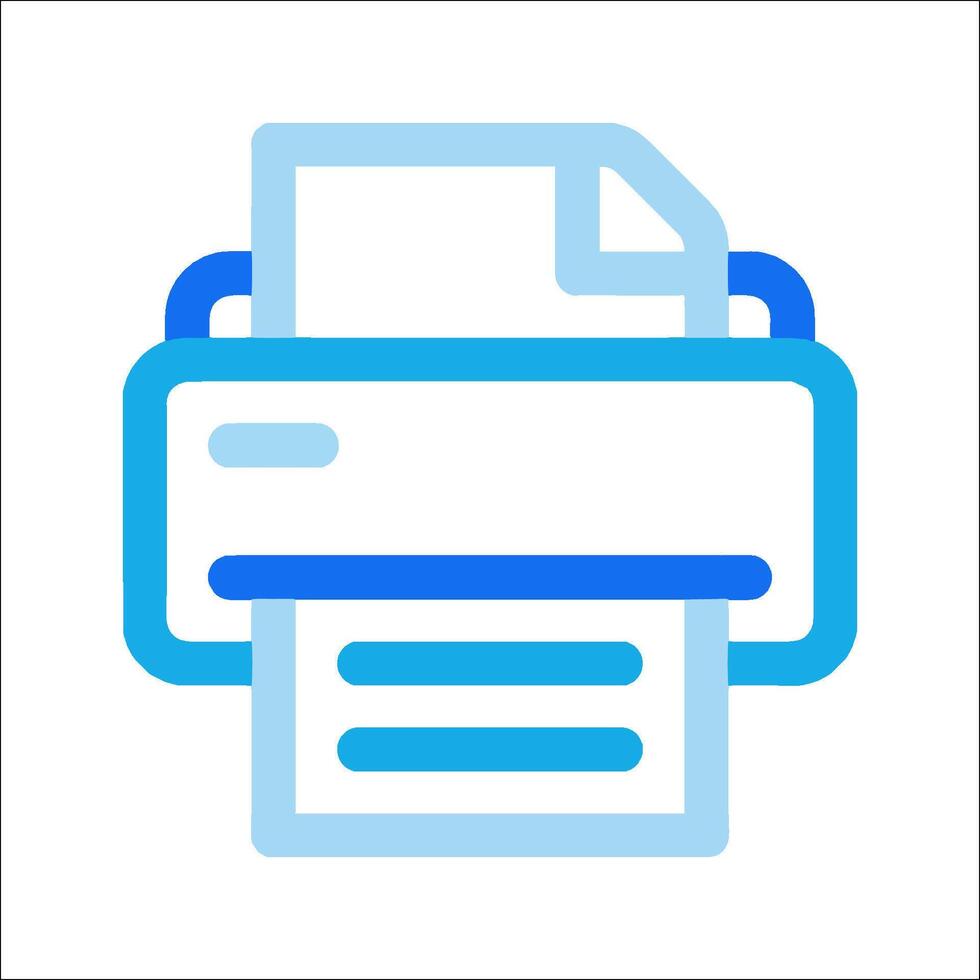 A printer icon with a paper and a sheet of paper vector
