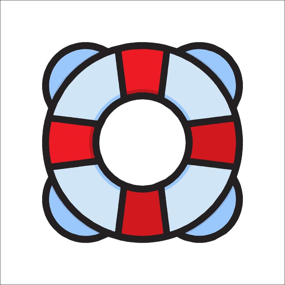A life preserver icon in a flat style vector