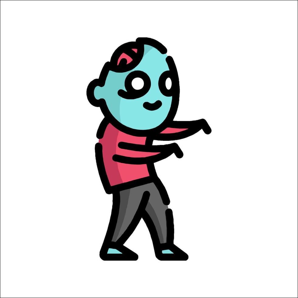 A cartoon zombie is standing with his arms outstretched vector