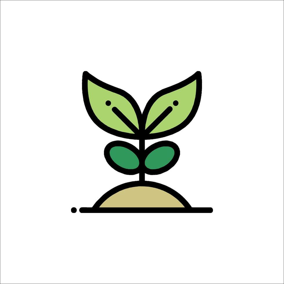 A plant growing out of a dirt mound icon vector