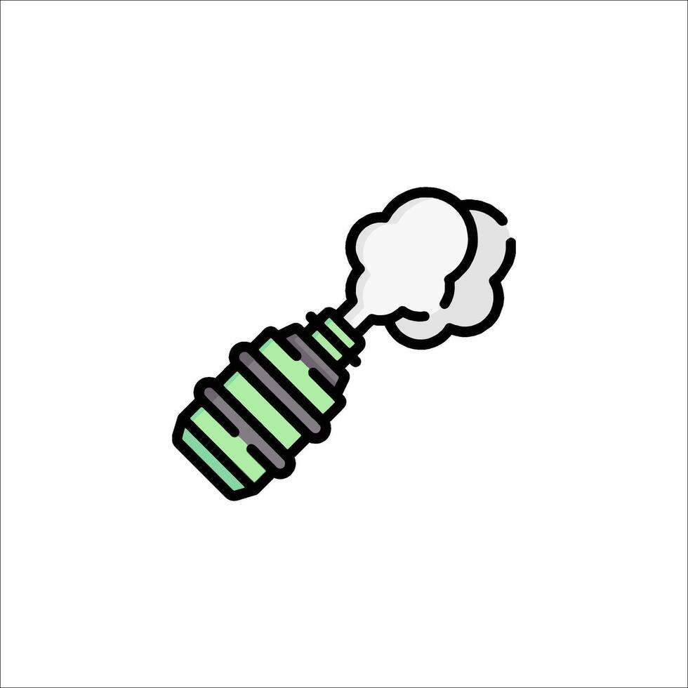 A green and white smoke coming out of a bottle vector