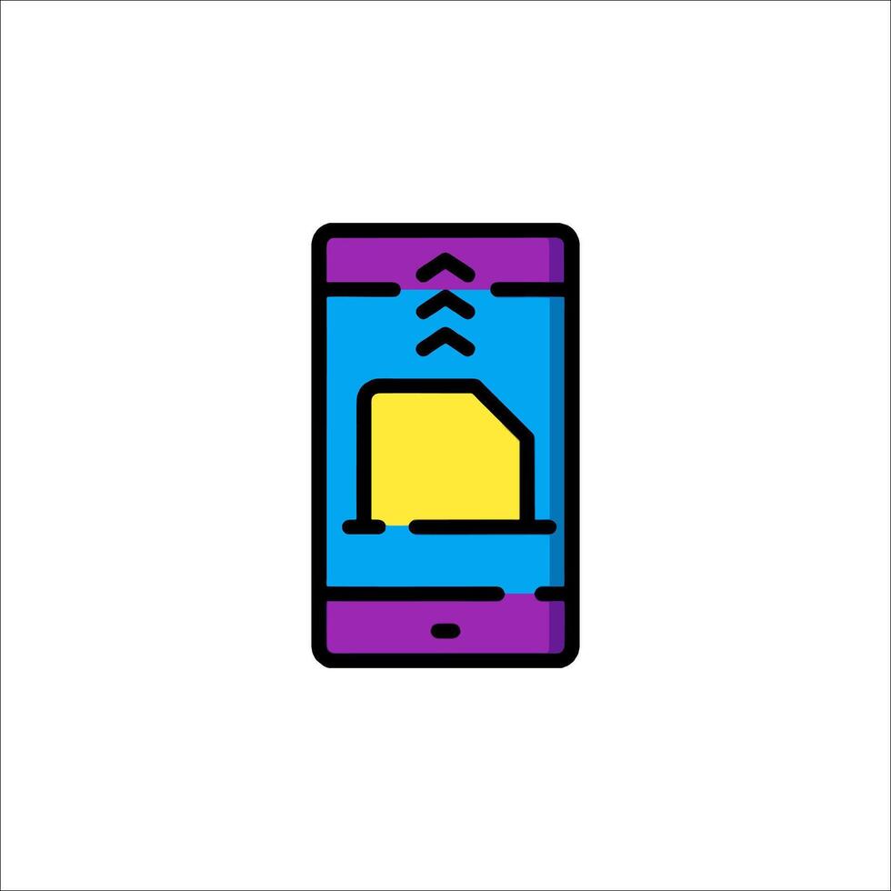 A phone with a file icon on it vector